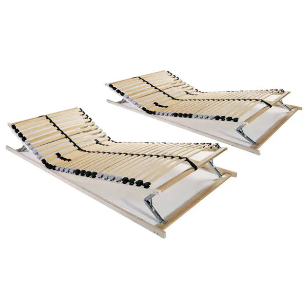 Gossi baze de pat cu sipci, 2 buc., 28 sipci, 7 zone, 80 x 200 cm