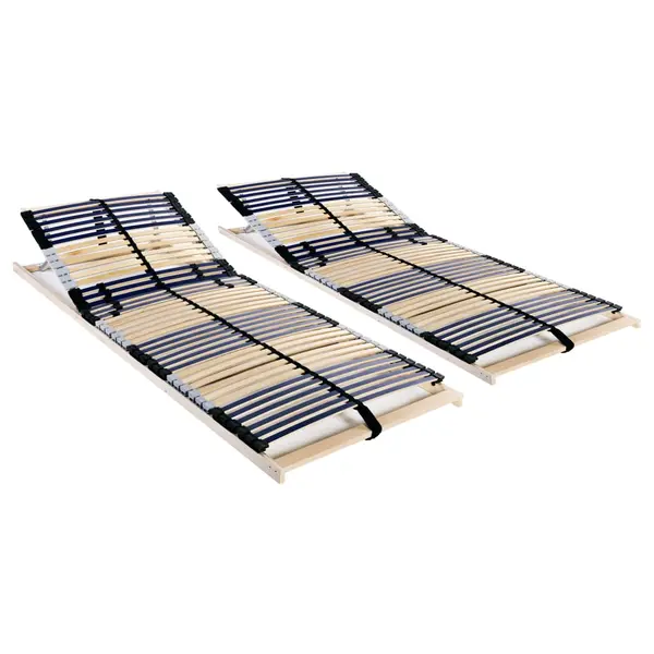 Gossi baze de pat cu sipci, 2 buc., 42 sipci, 7 zone, 90 x 200 cm