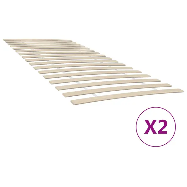 Gossi baze de pat cu sipci cu 34 sipci, 2 buc., 90x200 cm