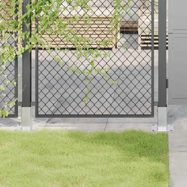 Gossi baze stalp patrate 12 buc argintiu 71x71 mm otel galvanizat