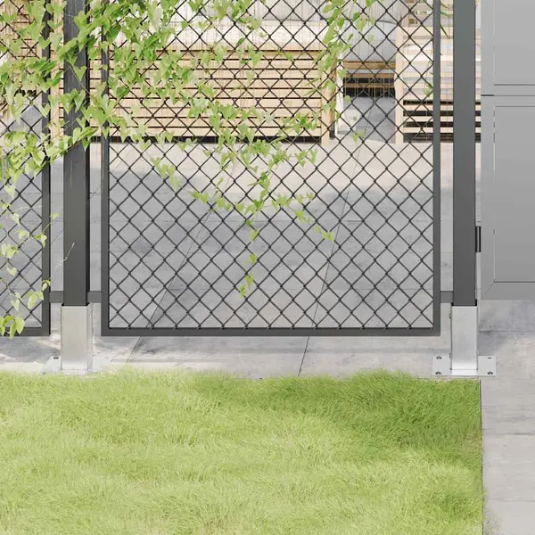 Gossi baze stalp patrate 4 buc argintiu 71x71 mm otel galvanizat