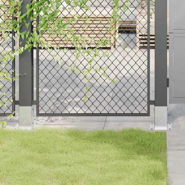 Gossi baze stalp patrate 4 buc argintiu 81x81 mm otel galvanizat