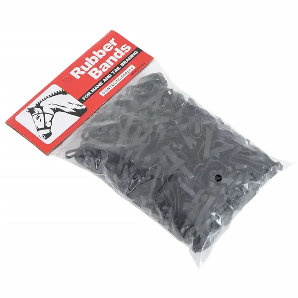 Gossi benzi de impletit pentru cai, 500 buc., negru, silicon