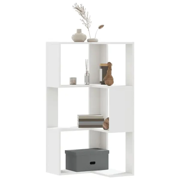 Gossi biblioteca 3 niveluri alb 50x50x102 cm lemn prelucrat