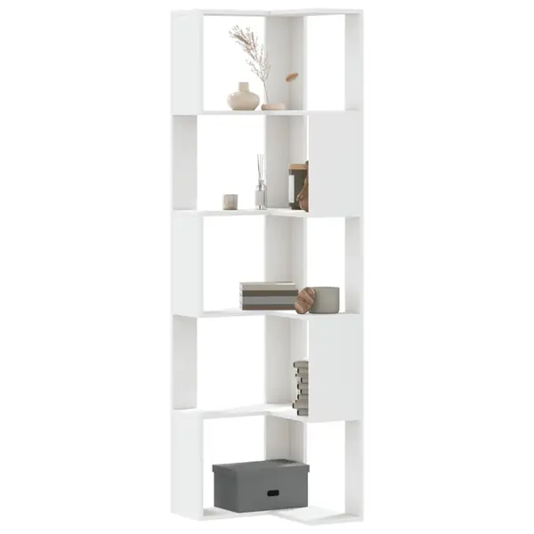 Gossi biblioteca 5 niveluri alb 50x50x179cm lemn prelucrat