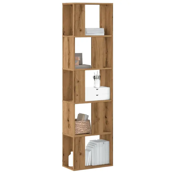 Gossi biblioteca 5 niveluri stejar artizanal 45x23,5x162,5 cm lemn