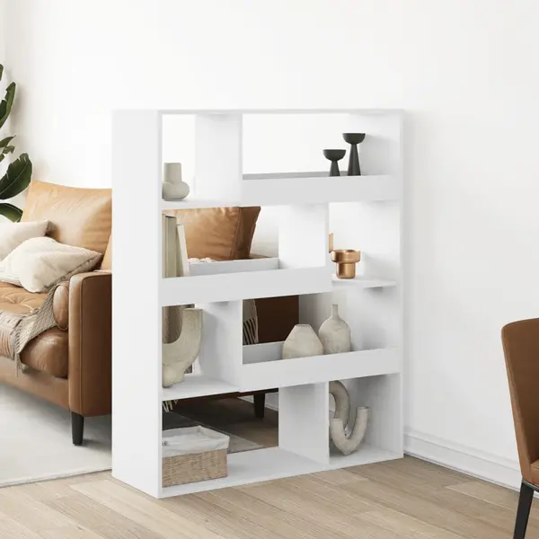 Gossi biblioteca, alb, 100x33x125,5 cm, lemn prelucrat