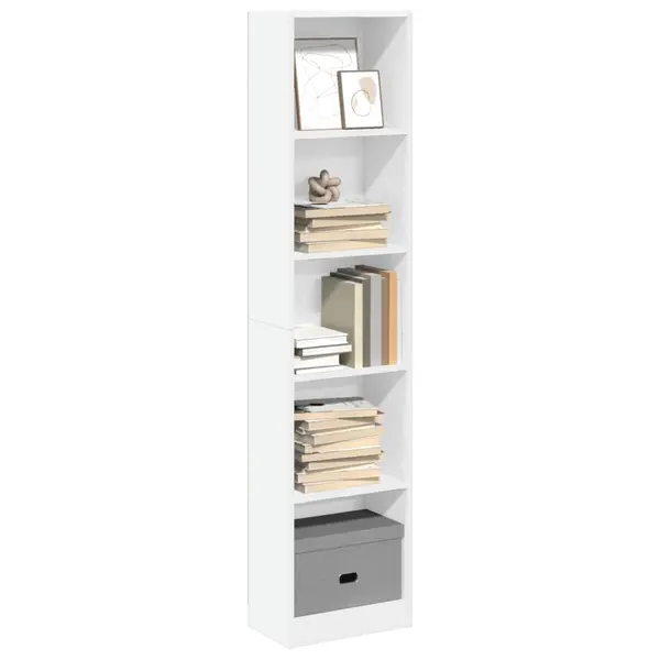 Gossi biblioteca, alb, 40x24x176 cm, lemn prelucrat