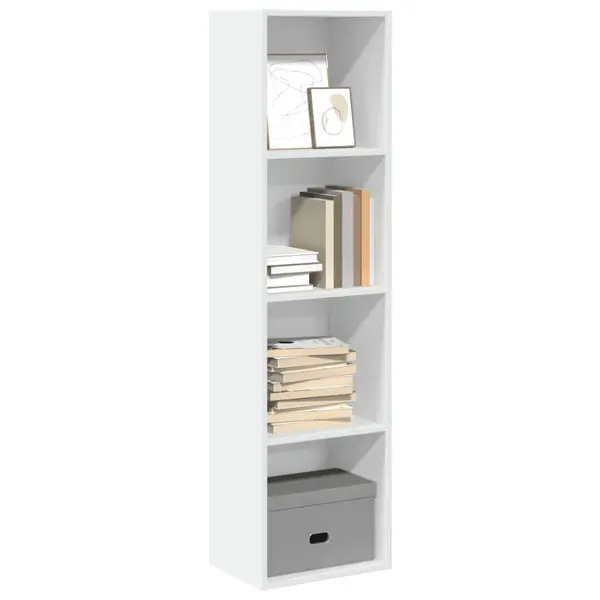 Gossi biblioteca, alb, 40x30x152 cm, lemn prelucrat