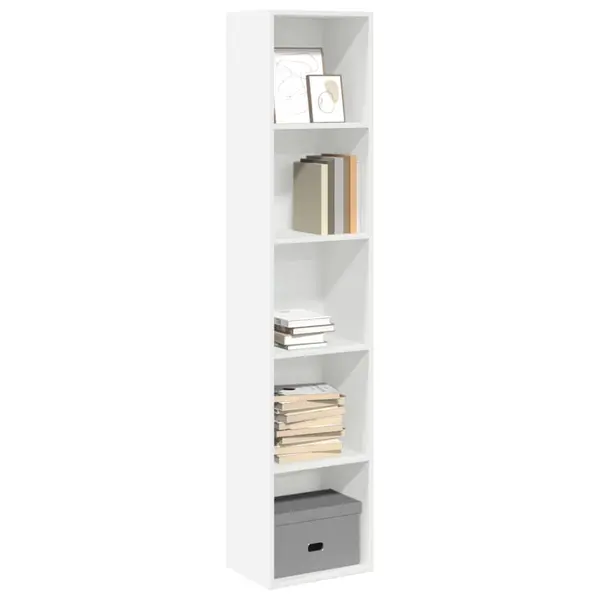 Gossi biblioteca, alb, 40x30x189 cm, lemn prelucrat