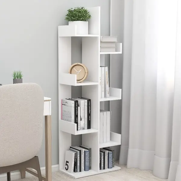 Gossi biblioteca, alb, 48x25,5x140 cm, pal