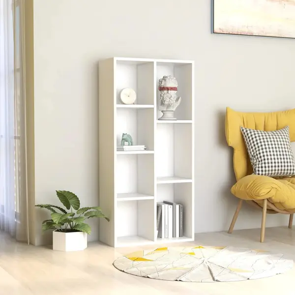 Gossi biblioteca, alb, 50x25x106 cm, lemn prelucrat