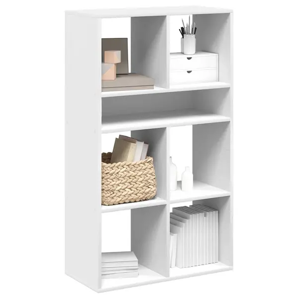 Gossi biblioteca, alb, 66x31x112 cm, lemn prelucrat