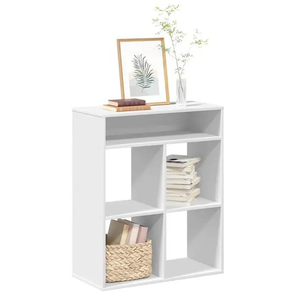 Gossi biblioteca, alb, 66x31x80 cm, lemn prelucrat