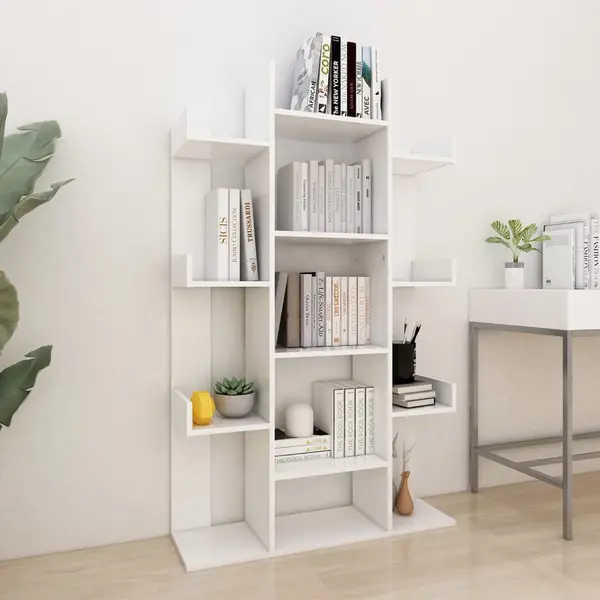 Gossi biblioteca, alb, 86x25,5x140 cm, pal