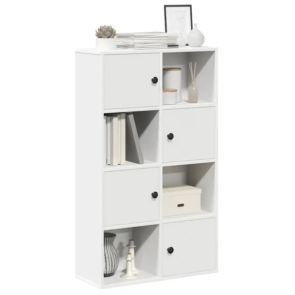 Gossi biblioteca alba 60x24x101,5 cm din lemn prelucrat