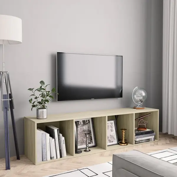 Gossi biblioteca/comoda tv, stejar sonoma, 143x30x36 cm