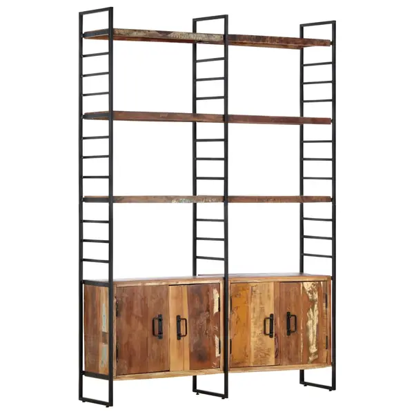 Gossi biblioteca cu 4 niveluri, 124 x 30 x 180 cm lemn masiv reciclat