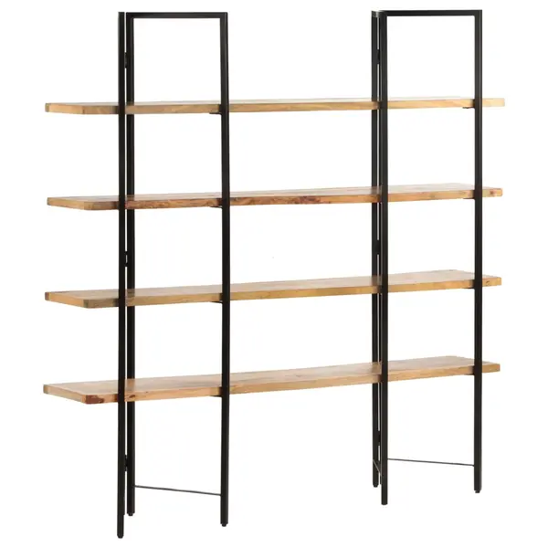 Gossi biblioteca cu 4 niveluri, 160x35x160 cm, lemn masiv de mango