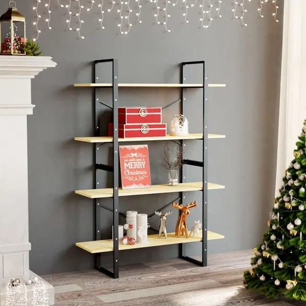 Gossi biblioteca cu 4 rafturi, 100x30x140 cm, lemn masiv de pin