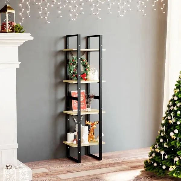 Gossi biblioteca cu 4 rafturi, 40x30x140 cm, lemn masiv de pin