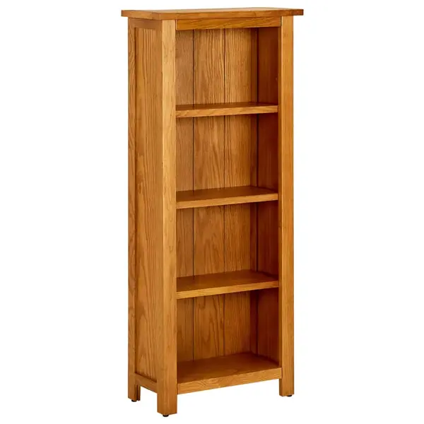 Gossi biblioteca cu 4 rafturi, 45x22x110 cm, lemn masiv de stejar