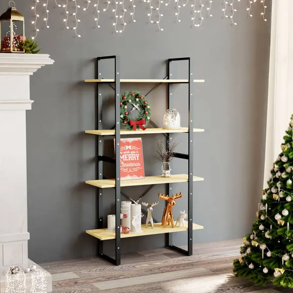 Gossi biblioteca cu 4 rafturi, 80x30x140 cm, lemn masiv de pin