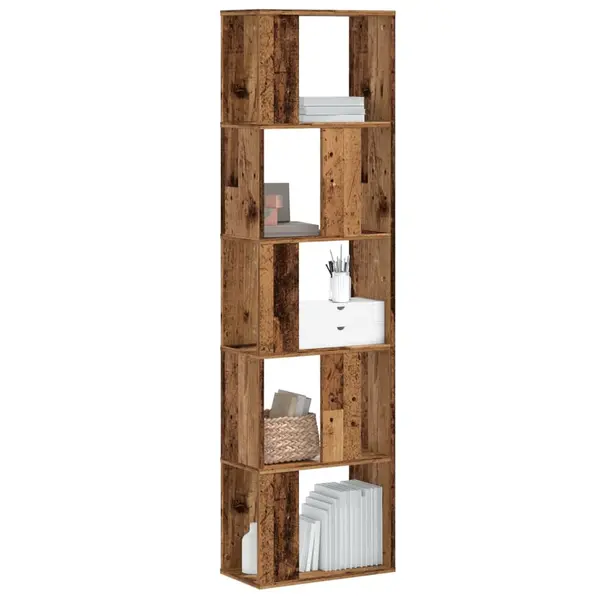 Gossi biblioteca cu 5 niveluri lemn vechi 45x23,5x162,5 cm lemn