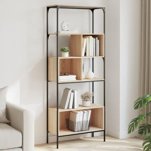 Gossi biblioteca cu 5 niveluri, stejar sonoma, 76x33x188,5 cm, lemn