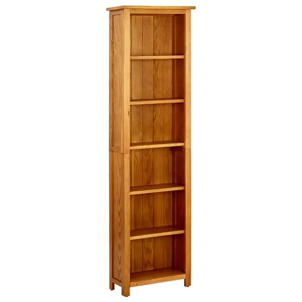 Gossi biblioteca cu 6 rafturi, 52x22x180 cm, lemn masiv de stejar