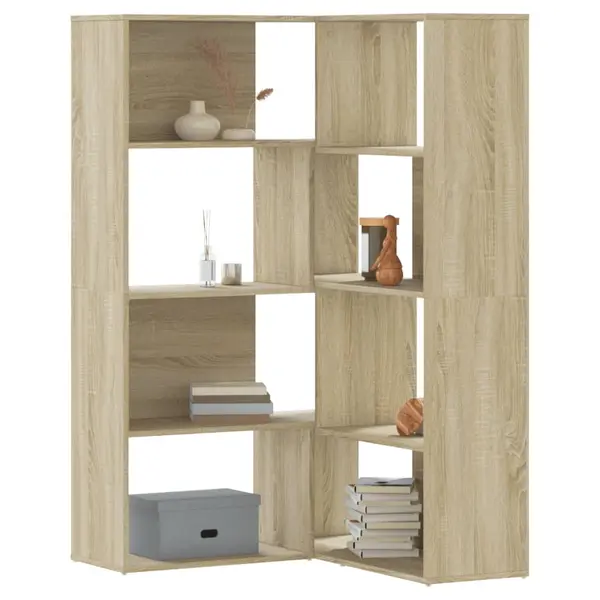 Gossi biblioteca de colt cu 4 niveluri stejar sonoma 85x85x140cm lemn