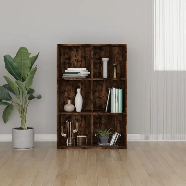 Gossi biblioteca/dulap, stejar fumuriu, 66x30x98 cm, lemn prelucrat