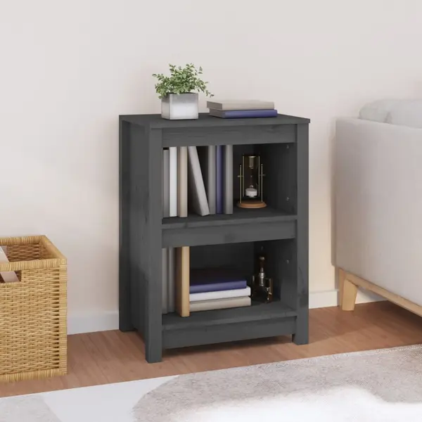Gossi biblioteca, gri, 50x35x68 cm, lemn masiv de pin
