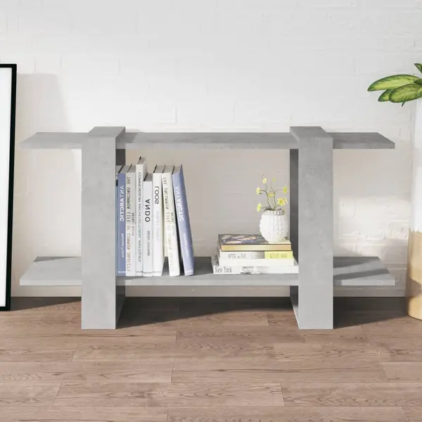 Gossi biblioteca, gri beton, 100x30x51 cm, lemn compozit