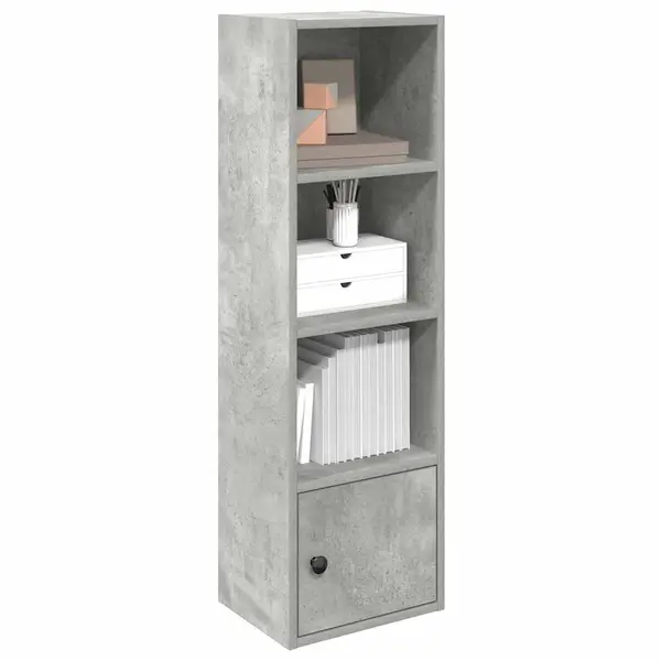 Gossi biblioteca, gri beton, 31x24x102 cm, lemn prelucrat