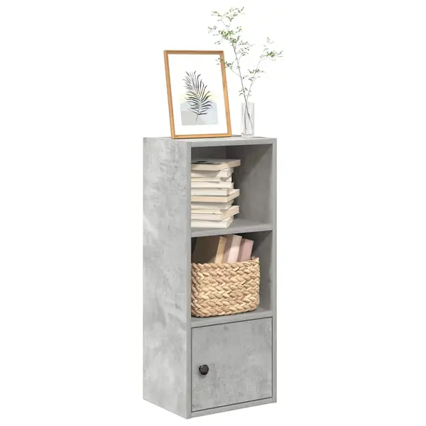 Gossi biblioteca, gri beton, 31x24x77 cm, lemn prelucrat