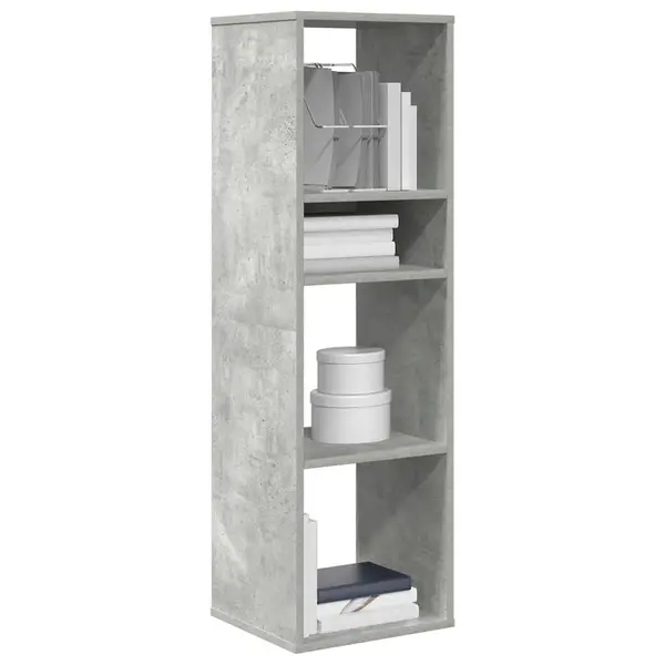 Gossi biblioteca, gri beton, 34x31x112 cm, lemn prelucrat
