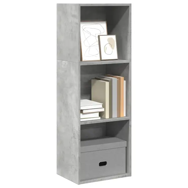 Gossi biblioteca, gri beton, 40x30x114 cm, lemn prelucrat