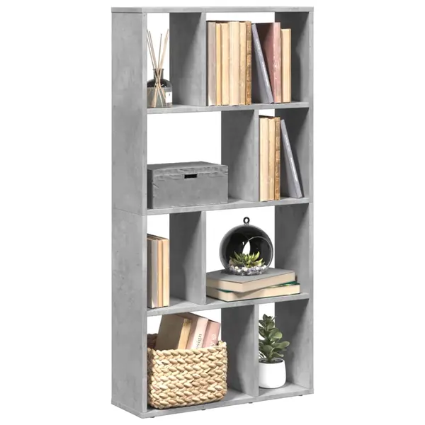 Gossi biblioteca, gri beton, 60x20x120 cm, lemn prelucrat