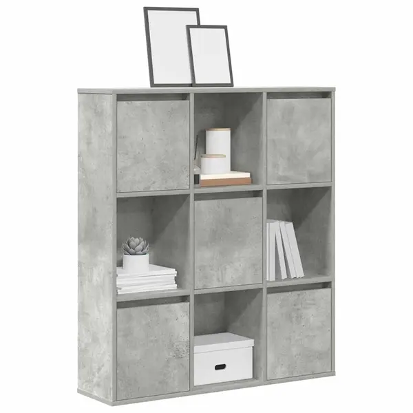 Gossi biblioteca, gri beton, 89x24x101,5 cm, lemn prelucrat