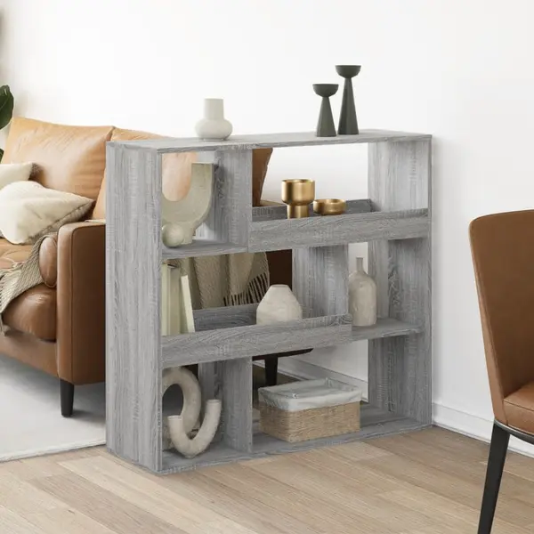 Gossi biblioteca, gri sonoma, 100x33x94,5 cm, lemn prelucrat