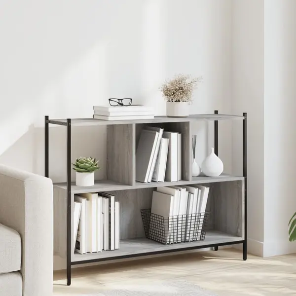 Gossi biblioteca, gri sonoma, 102x28x77,5 cm, lemn prelucrat