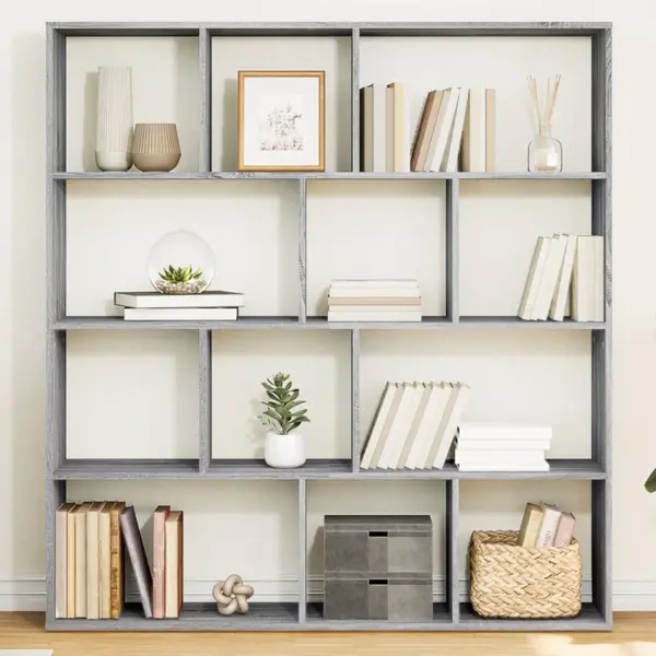 Gossi biblioteca, gri sonoma, 132x29x141,5 cm, lemn prelucrat