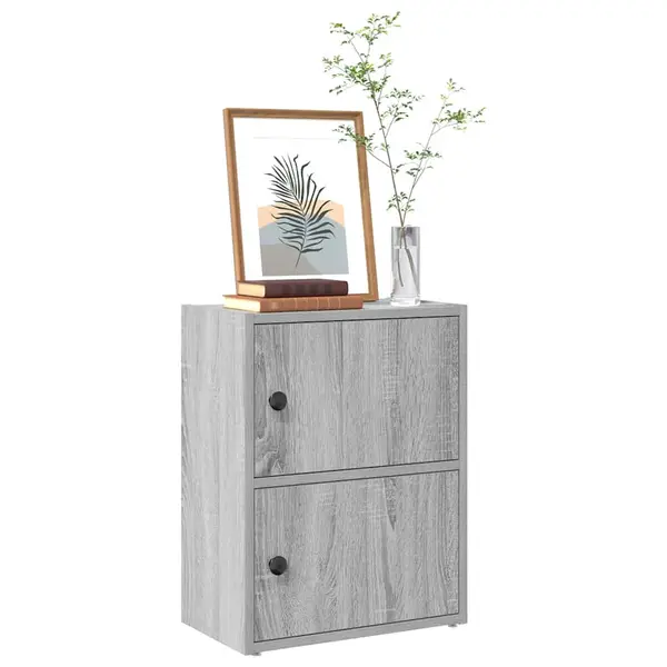 Gossi biblioteca, gri sonoma, 40x24x52 cm, lemn prelucrat