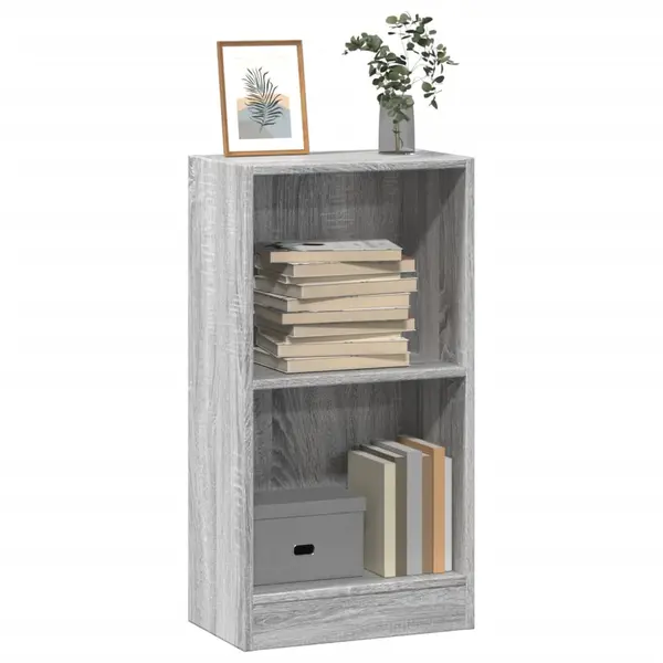 Gossi biblioteca, gri sonoma, 40x24x76 cm, lemn prelucrat