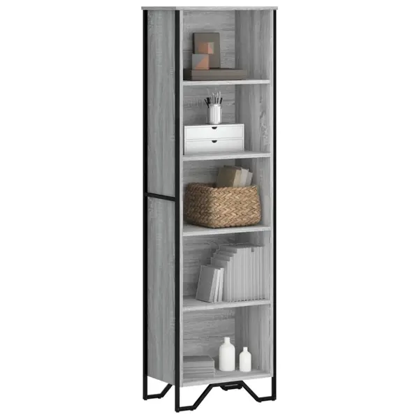 Gossi biblioteca, gri sonoma, 50x31x169 cm, lemn prelucrat