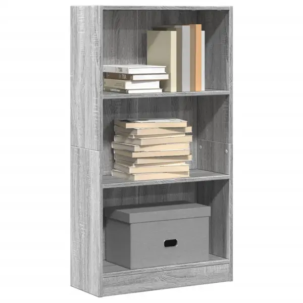 Gossi biblioteca, gri sonoma, 60x24x109 cm, lemn prelucrat