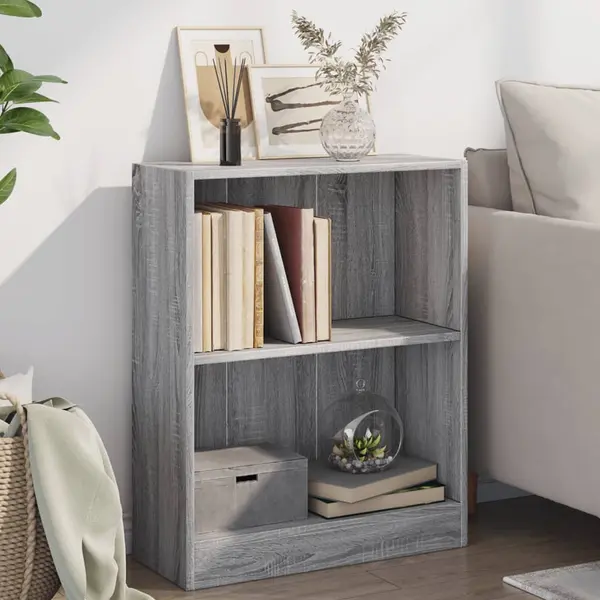 Gossi biblioteca, gri sonoma, 60x24x76 cm, lemn prelucrat