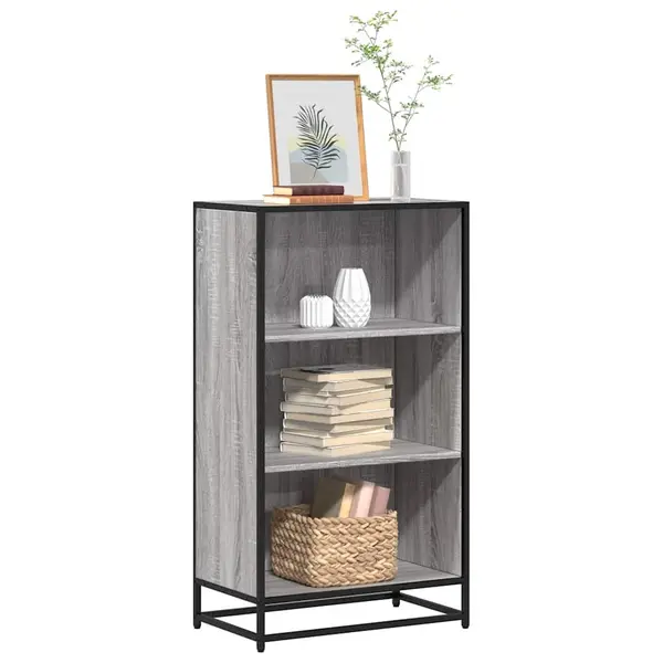 Gossi biblioteca, gri sonoma, 60x35x107,5 cm, lemn prelucrat