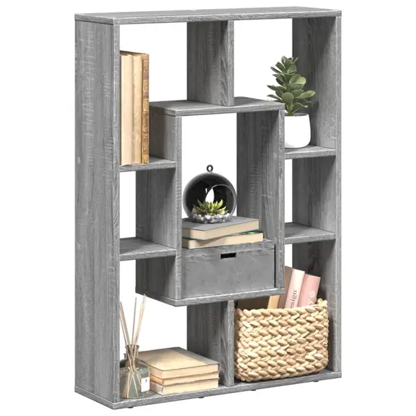 Gossi biblioteca, gri sonoma, 63x20x90 cm, lemn prelucrat